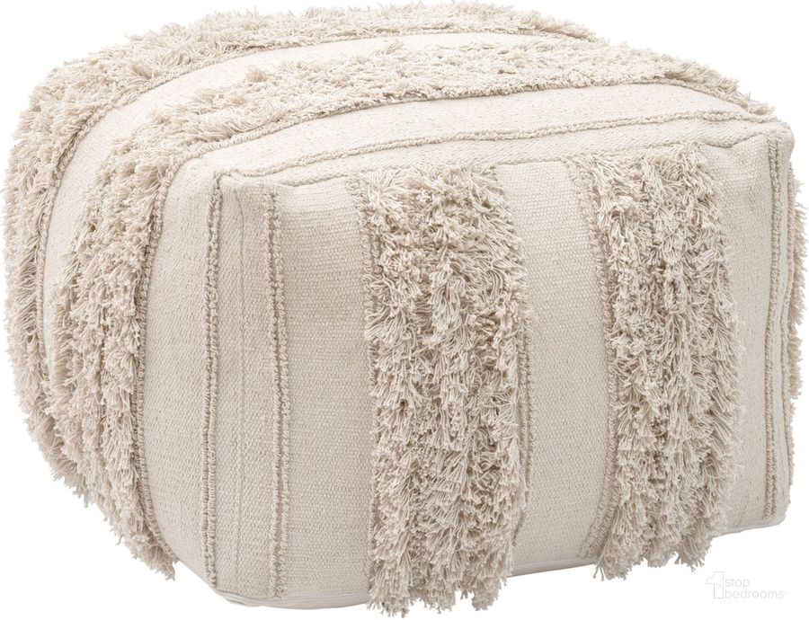 The appearance of Peru Ottoman In Beige designed by Zuo Modern in the modern / contemporary interior design. This beige piece of furniture  was selected by 1StopBedrooms from Peru Collection to add a touch of cosiness and style into your home. Sku: 109822. Product Type: Ottoman. Material: Cotton. Image1
