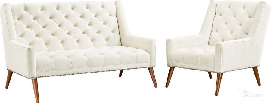 The appearance of Peruse Living Room Set Performance Velvet Set of 2 In Ivory designed by Modway in the modern / contemporary interior design. This ivory piece of furniture  was selected by 1StopBedrooms from Peruse Collection to add a touch of cosiness and style into your home. Sku: EEI-2967-IVO-SET. Material: Wood. Product Type: Living Room Set. Image1