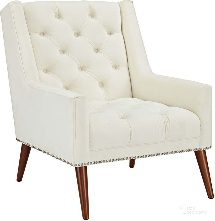 The appearance of Peruse Velvet Armchair In Ivory designed by Modway in the modern / contemporary interior design. This ivory piece of furniture  was selected by 1StopBedrooms from Peruse Collection to add a touch of cosiness and style into your home. Sku: EEI-2306-IVO. Product Type: Living Room Chair. Material: Foam. Image1
