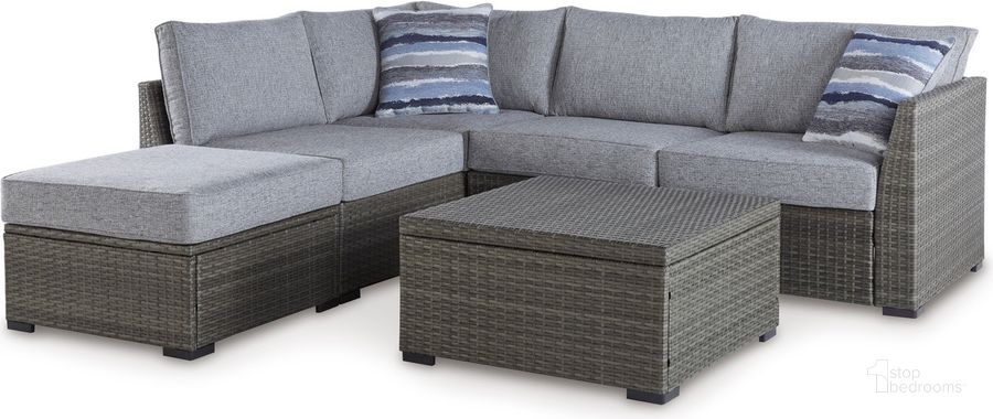 The appearance of Petal Road Gray Outdoor Set designed by Signature Design by Ashley in the transitional interior design. This gray piece of furniture  was selected by 1StopBedrooms from Petal Road Collection to add a touch of cosiness and style into your home. Sku: P297-070. Material: Fabric. Product Type: Outdoor Set. Image1