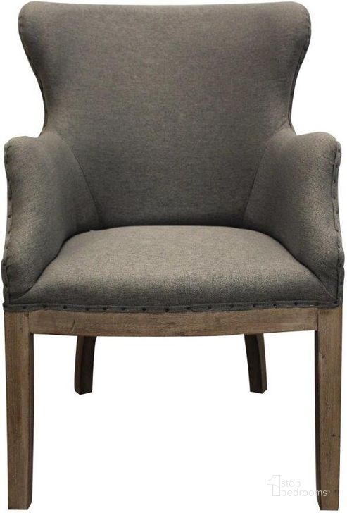 The appearance of Phil Arm Chair with Exposed Wood Frame In Gray designed by Moti in the transitional interior design. This gray piece of furniture  was selected by 1StopBedrooms from Phil Collection to add a touch of cosiness and style into your home. Sku: 88011097. Material: Wood. Product Type: Arm Chair. Image1