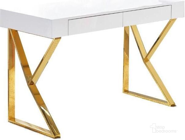 The appearance of Philon 47 Inch Modern Wood Computer Desk In Gold designed by Best Master Furniture in the modern / contemporary interior design. This gold piece of furniture  was selected by 1StopBedrooms from Philon Collection to add a touch of cosiness and style into your home. Sku: BA223WG-1;BA223WG-2. Material: Wood. Product Type: Computer Desk. Image1
