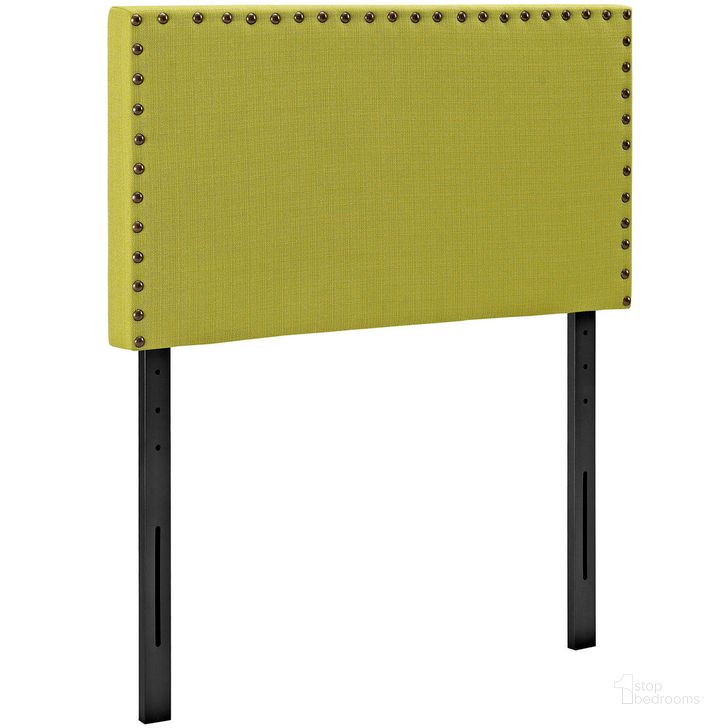 The appearance of Phoebe Twin Upholstered Fabric Headboard In Wheat Grass designed by Modway in the modern / contemporary interior design. This wheat grass piece of furniture  was selected by 1StopBedrooms from Phoebe Collection to add a touch of cosiness and style into your home. Sku: MOD-5382-WHE. Product Type: Headboard. Material: Foam. Image1
