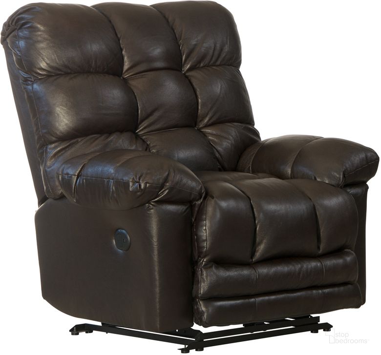 The appearance of Piazza Leather Power Lay Flat Recliner In Chocolate designed by Catnapper in the traditional interior design. This chocolate piece of furniture  was selected by 1StopBedrooms from Piazza Collection to add a touch of cosiness and style into your home. Sku: 6477671283930839. Material: Leather. Product Type: Recliner. Image1