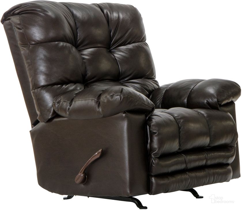 The appearance of Piazza Leather Rocker Recliner In Chocolate designed by Catnapper in the traditional interior design. This chocolate piece of furniture  was selected by 1StopBedrooms from Piazza Collection to add a touch of cosiness and style into your home. Sku: 477621283930839. Material: Leather. Product Type: Rocker Recliner. Image1