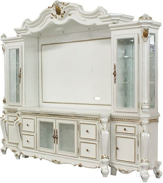 The appearance of Picardy Entertainment Center (Antique Pearl) designed by ACME in the transitional interior design. This antique pearl piece of furniture  was selected by 1StopBedrooms from Picardy Collection to add a touch of cosiness and style into your home. Sku: 91815LP;91816RP;91817BASE;91818PNL;91819BRD. Material: Wood. Product Type: Entertainment Center. Image1