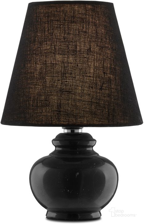 The appearance of Piccolo Black Mini Table Lamp designed by Currey & Company in the modern / contemporary interior design. This black piece of furniture  was selected by 1StopBedrooms from Piccolo Collection to add a touch of cosiness and style into your home. Sku: 6000-0807. Material: Marble. Product Type: Table Lamp. Image1