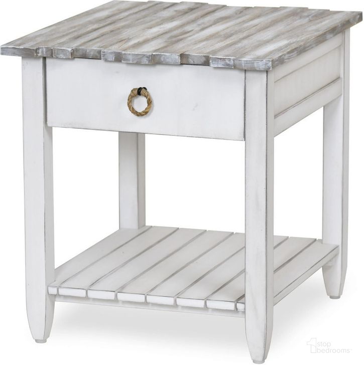 The appearance of Picket Fence End Table In White And Grey designed by Sea Winds Trading in the transitional interior design. This white and grey piece of furniture  was selected by 1StopBedrooms from Picket Fence Collection to add a touch of cosiness and style into your home. Sku: B78202-GREY/BLANC. Material: Wood. Product Type: End Table. Image1