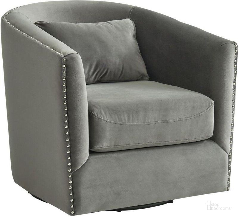 The appearance of Picket House Furnishings Alba Swivel Chair In Gun Metal designed by Picket House in the modern / contemporary interior design. This gun metal piece of furniture  was selected by 1StopBedrooms from Alba Collection to add a touch of cosiness and style into your home. Sku: UST3294102SWE. Product Type: Swivel Chair. Material: Rubberwood. Image1