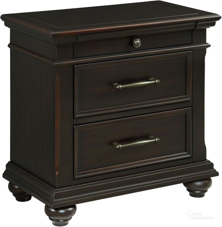The appearance of Picket House Furnishings Brooks 3-Drawer Nightstand With Usb Ports In Black designed by Picket House in the transitional interior design. This black piece of furniture  was selected by 1StopBedrooms from Brooks Collection to add a touch of cosiness and style into your home. Sku: SR800NS. Product Type: Nightstand. Material: MDF. Image1