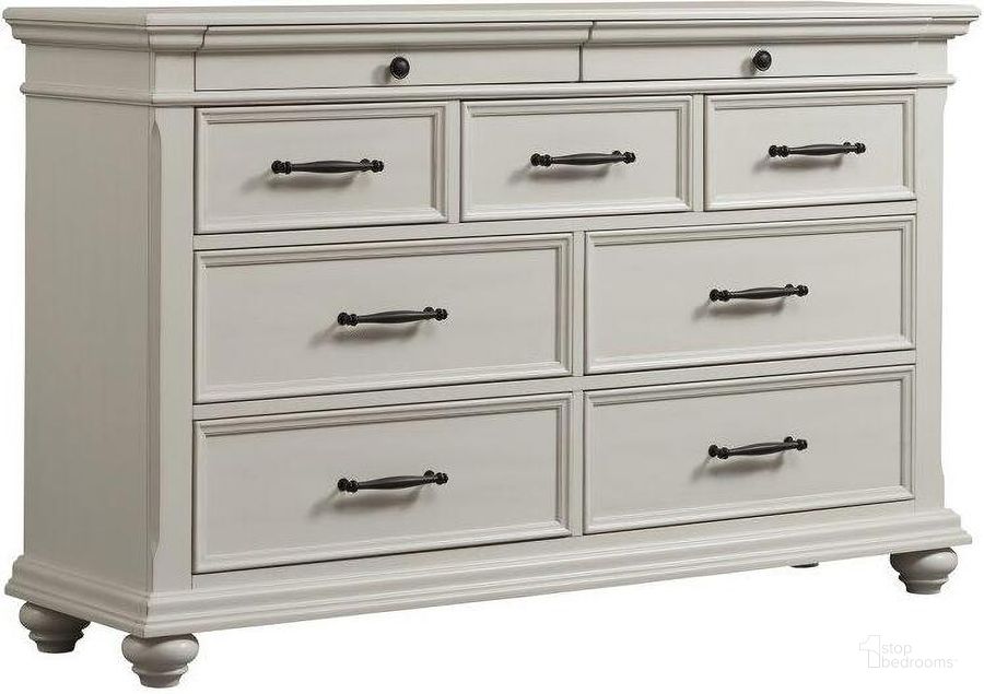 The appearance of Picket House Furnishings Brooks 9-Drawer Dresser designed by Picket House in the transitional interior design. This white piece of furniture  was selected by 1StopBedrooms from Brooks Collection to add a touch of cosiness and style into your home. Sku: SR600DR. Product Type: Dresser. Material: MDF. Image1