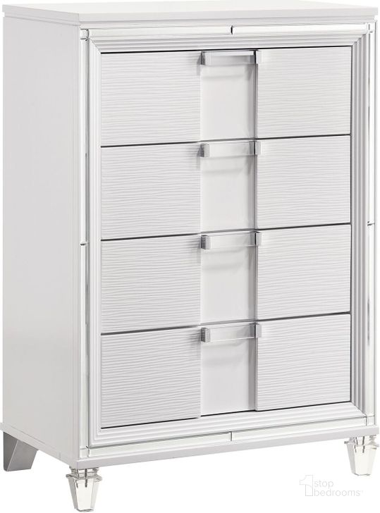 The appearance of Picket House Furnishings Charlotte Youth 5-Drawer Chest In White designed by Picket House in the modern / contemporary interior design. This white piece of furniture  was selected by 1StopBedrooms from Charlotte Collection to add a touch of cosiness and style into your home. Sku: TN777CH. Product Type: Chest. Material: Rubberwood. Image1