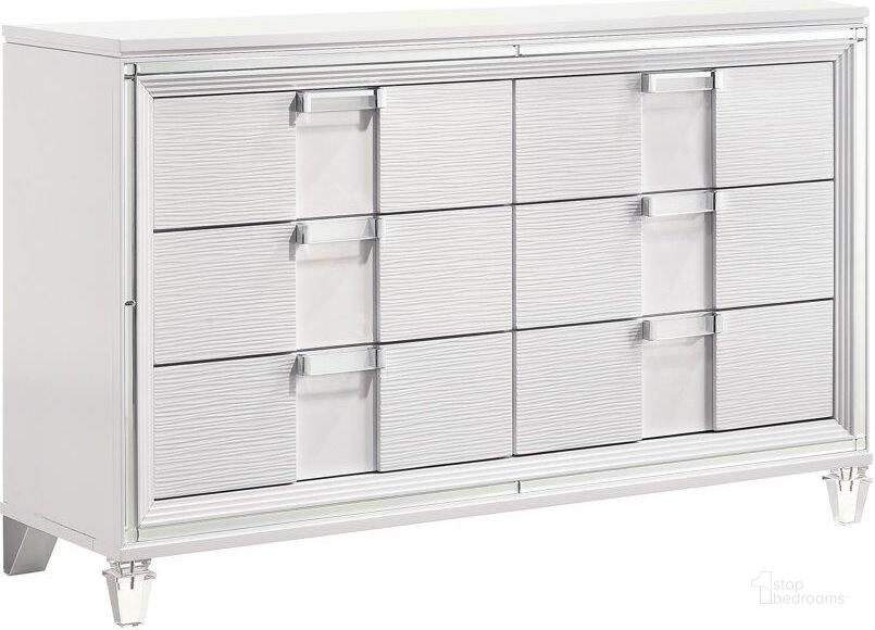 The appearance of Picket House Furnishings Charlotte Youth 6-Drawer Dresser In White designed by Picket House in the modern / contemporary interior design. This white piece of furniture  was selected by 1StopBedrooms from Charlotte Collection to add a touch of cosiness and style into your home. Sku: TN777DR. Product Type: Dresser. Material: Rubberwood. Image1