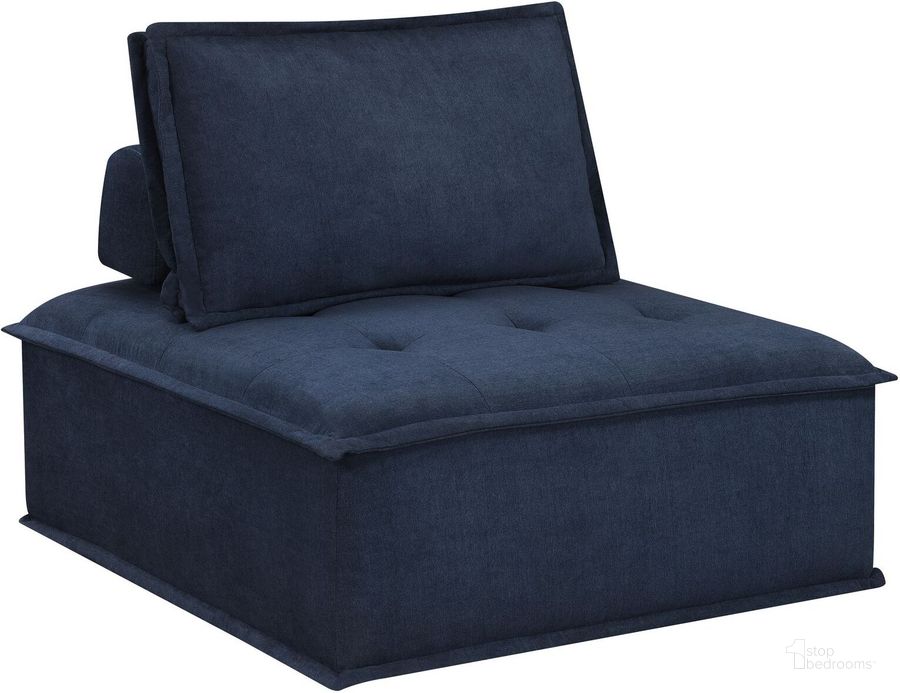 The appearance of Picket House Furnishings Cube Modular Seating designed by Picket House in the transitional interior design. This navy piece of furniture  was selected by 1StopBedrooms from Cube Collection to add a touch of cosiness and style into your home. Sku: UPX1671135E. Material: Wood. Product Type: Accent Chair. Image1