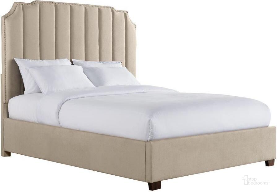 The appearance of Picket House Furnishings Duncan King Upholstered Bed designed by Picket House in the transitional interior design. This sand piece of furniture  was selected by 1StopBedrooms from Duncan Collection to add a touch of cosiness and style into your home. Sku: UHR3152KH;UGT3152KFR. Bed Type: Platform Bed. Product Type: Platform Bed. Bed Size: King. Material: Pine. Image1