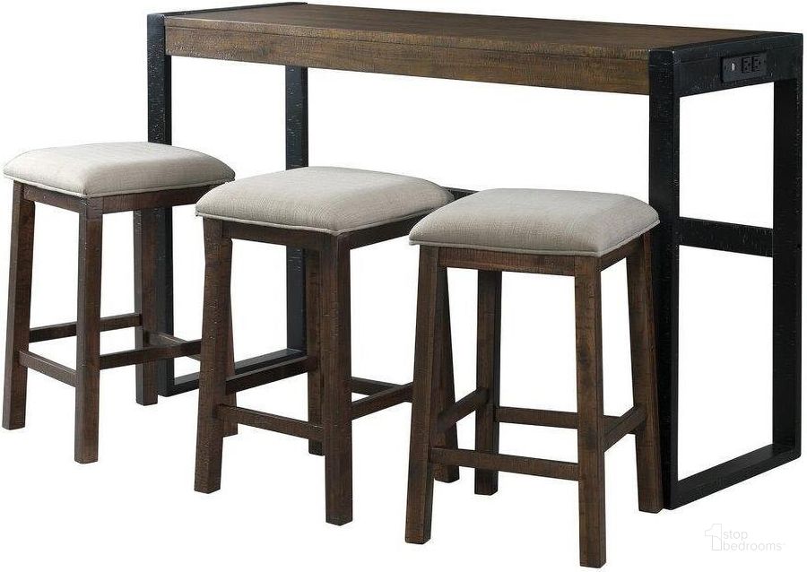 The appearance of Picket House Furnishings Enrico Multipurpose Bar Table Set designed by Picket House in the rustic / southwestern interior design. This black and brown piece of furniture  was selected by 1StopBedrooms from Enrico Collection to add a touch of cosiness and style into your home. Sku: TCA100BTSP. Product Type: Bistro and Bar Table Set. Material: Rubberwood. Image1