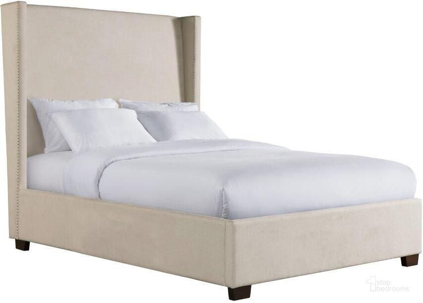 The appearance of Picket House Furnishings Fiona Queen Upholstered Bed designed by Picket House in the transitional interior design. This sand piece of furniture  was selected by 1StopBedrooms from Fiona Collection to add a touch of cosiness and style into your home. Sku: UMG3152QH;UGT3152QFR. Bed Type: Platform Bed. Product Type: Platform Bed. Bed Size: Queen. Material: Pine. Image1