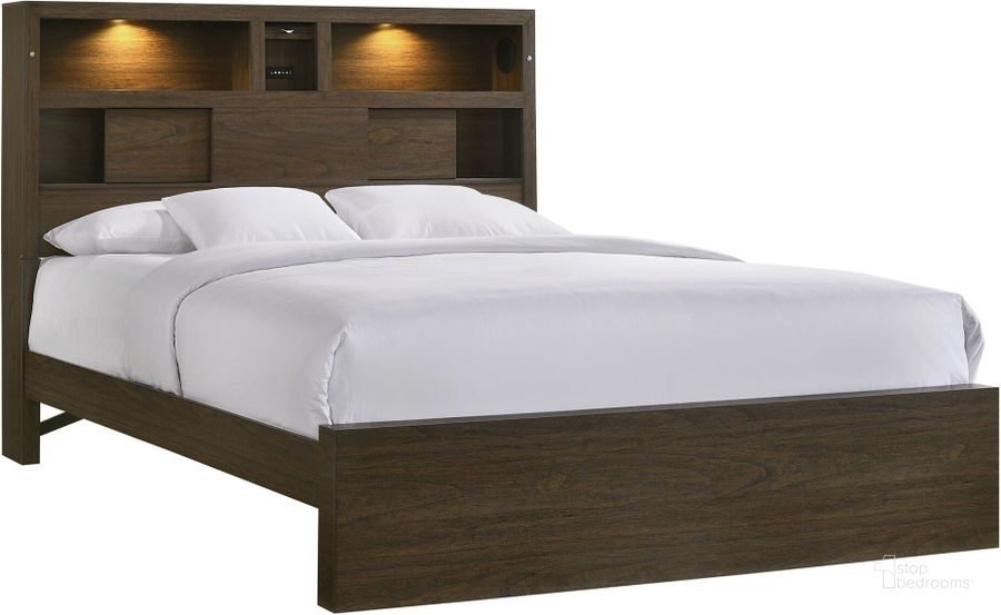 The appearance of Picket House Furnishings Hendrix King Music Bed In Walnut designed by Picket House in the transitional interior design. This walnut piece of furniture  was selected by 1StopBedrooms from Hendrix Collection to add a touch of cosiness and style into your home. Sku: BY420KH;BY420KF;BY420QKR. Bed Type: Bookcase Bed. Product Type: Bookcase Bed. Bed Size: King. Material: MDF. Image1