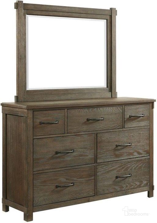The appearance of Picket House Furnishings Jack 7-Drawer Walnut Dresser With Mirror Set designed by Picket House in the country / farmhouse interior design. This walnut piece of furniture  was selected by 1StopBedrooms from Jack Collection to add a touch of cosiness and style into your home. Sku: SC300DR;SC300MR. Product Type: Dresser and Mirror. Material: Rubberwood. Image1