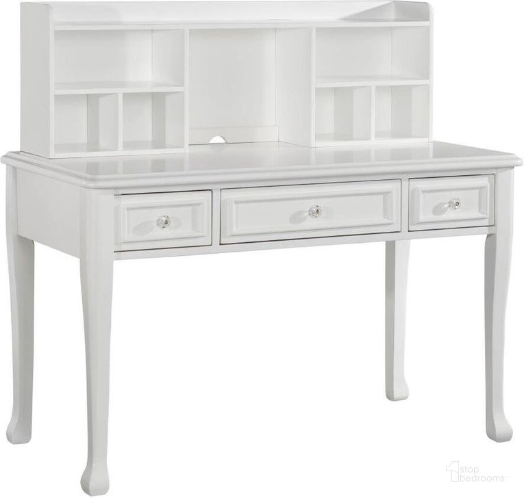 The appearance of Picket House Furnishings Jenna Desk W/ Hutch designed by Picket House in the transitional interior design. This white piece of furniture  was selected by 1StopBedrooms from Jenna Collection to add a touch of cosiness and style into your home. Sku: JS700DK;JS700HT. Material: Wood. Product Type: Kids Desks and Hutch. Image1