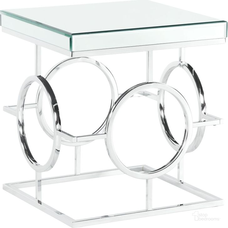 The appearance of Picket House Furnishings Katie Square Mirrored End Table designed by Picket House in the transitional interior design. This chrome piece of furniture  was selected by 1StopBedrooms from Katie Collection to add a touch of cosiness and style into your home. Sku: CTPL100ETE. Material: Metal. Product Type: End Table. Image1