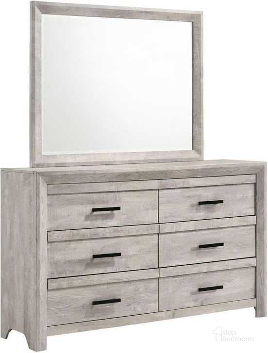 The appearance of Picket House Furnishings Keely 6-Drawer Dresser and Mirror Set In White designed by Picket House in the modern / contemporary interior design. This white piece of furniture  was selected by 1StopBedrooms from Keely Collection to add a touch of cosiness and style into your home. Sku: EL700DR;EL700MR. Product Type: Dresser and Mirror. Material: Paper. Image1