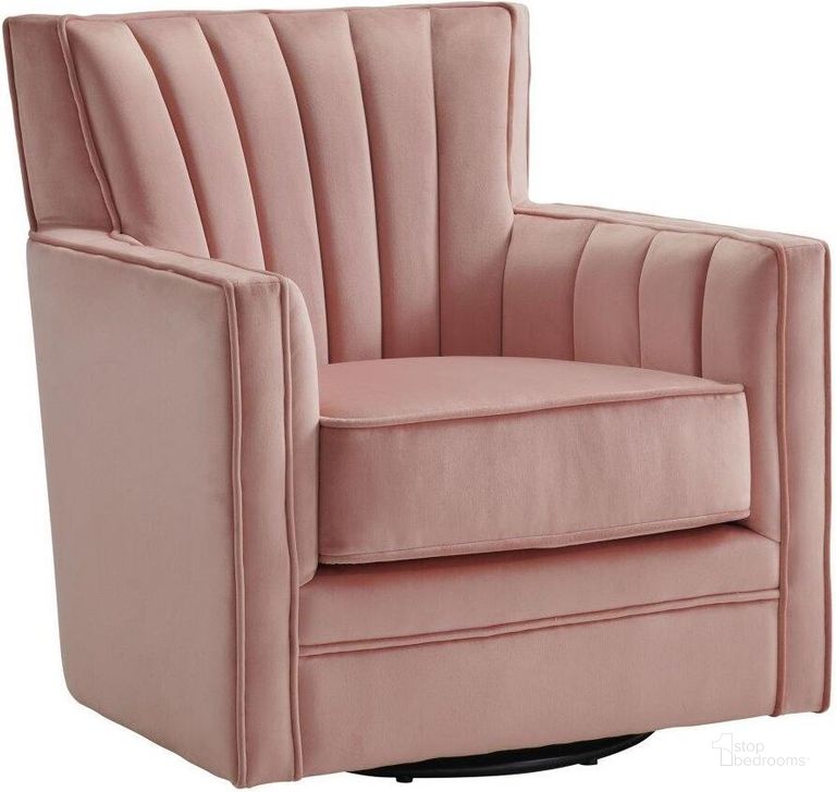 The appearance of Picket House Furnishings Lawson Swivel Chair In Blush designed by Picket House in the modern / contemporary interior design. This blush piece of furniture  was selected by 1StopBedrooms from Lawson Collection to add a touch of cosiness and style into your home. Sku: ULN1812102SWE. Product Type: Swivel Chair. Material: Rubberwood. Image1