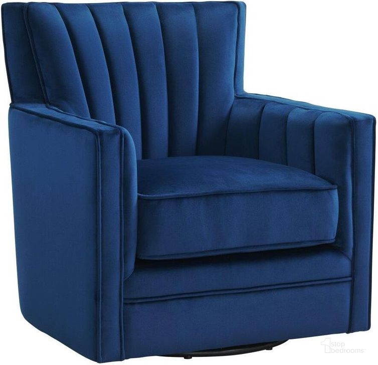The appearance of Picket House Furnishings Lawson Swivel Chair In Cobalt designed by Picket House in the modern / contemporary interior design. This cobalt piece of furniture  was selected by 1StopBedrooms from Lawson Collection to add a touch of cosiness and style into your home. Sku: ULN1815102SWE. Product Type: Swivel Chair. Material: Rubberwood. Image1