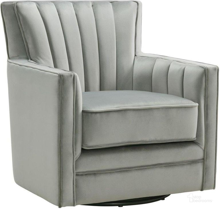 The appearance of Picket House Furnishings Lawson Swivel Chair In Gun Metal designed by Picket House in the modern / contemporary interior design. This gun metal piece of furniture  was selected by 1StopBedrooms from Lawson Collection to add a touch of cosiness and style into your home. Sku: ULN1819102SWE. Product Type: Swivel Chair. Material: Rubberwood. Image1