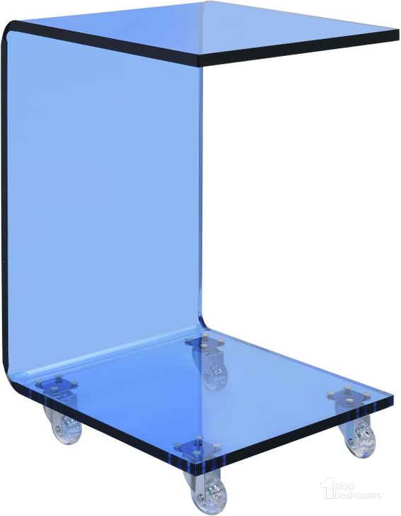 The appearance of Picket House Furnishings Peek Acrylic Snack Table In Blue designed by Picket House in the modern / contemporary interior design. This blue piece of furniture  was selected by 1StopBedrooms from Peek Collection to add a touch of cosiness and style into your home. Sku: CIR444STE. Product Type: Snack Table. Material: Acrylic. Image1