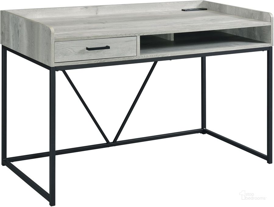 The appearance of Picket House Furnishings Peyton Desk In Grey designed by Picket House in the industrial interior design. This grey piece of furniture  was selected by 1StopBedrooms from Peyton Collection to add a touch of cosiness and style into your home. Sku: CKPS300DK. Material: Metal. Product Type: Office Desk. Image1