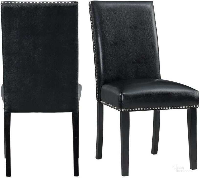 The appearance of Picket House Furnishings Pia Faux Leather Side Chair Set 2 In Black designed by Picket House in the transitional interior design. This black piece of furniture  was selected by 1StopBedrooms from Pia Collection to add a touch of cosiness and style into your home. Sku: DMI100SC. Product Type: Side Chair. Material: Rubberwood. Image1