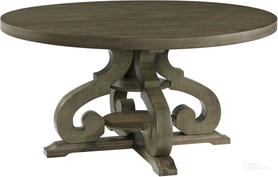 The appearance of Picket House Furnishings Stanford Round Dining Table designed by Picket House in the transitional interior design. This grey piece of furniture  was selected by 1StopBedrooms from Stanford Collection to add a touch of cosiness and style into your home. Sku: DST380DT. Table Base Style: Trestle. Table Top Shape: Round. Product Type: Dining Table. Material: Rubberwood. Size: 60". Image1
