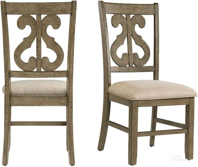 The appearance of Picket House Furnishings Stanford Wooden Swirl Back Side Chair Set 2 designed by Picket House in the transitional interior design. This taupe and grey piece of furniture  was selected by 1StopBedrooms from Stanford Collection to add a touch of cosiness and style into your home. Sku: DST350SC. Product Type: Side Chair. Material: Rubberwood. Image1