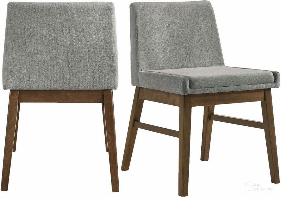 The appearance of Picket House Furnishings Wynden Standard Height Dining Side Chair Set 2 designed by Picket House in the modern / contemporary interior design. This grey and walnut piece of furniture  was selected by 1StopBedrooms from Wynden Collection to add a touch of cosiness and style into your home. Sku: DWT100SC. Product Type: Side Chair. Material: Rubberwood. Image1