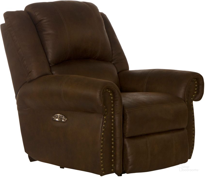 The appearance of Pickett Power Recliner with Power Adjustable Headrest In Tobacco designed by Catnapper in the traditional interior design. This tobacco piece of furniture  was selected by 1StopBedrooms from Pickett Collection to add a touch of cosiness and style into your home. Sku: 631304117629127629. Material: Fabric. Product Type: Recliner. Image1