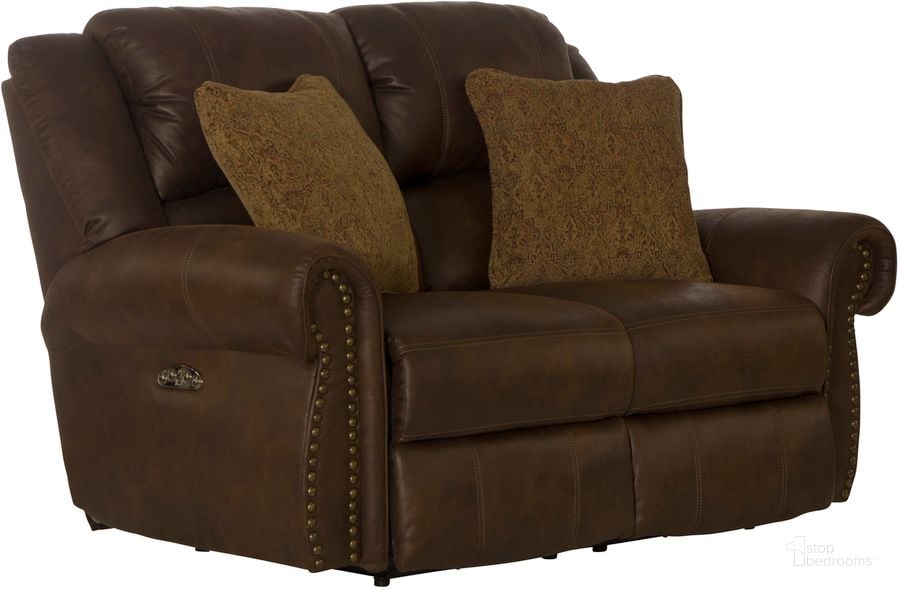 The appearance of Pickett Power Reclining Loveseat with Power Adjustable Headrest In Tobacco designed by Catnapper in the traditional interior design. This tobacco piece of furniture  was selected by 1StopBedrooms from Pickett Collection to add a touch of cosiness and style into your home. Sku: 63132117629127629. Material: Fabric. Product Type: Reclining Loveseat. Image1