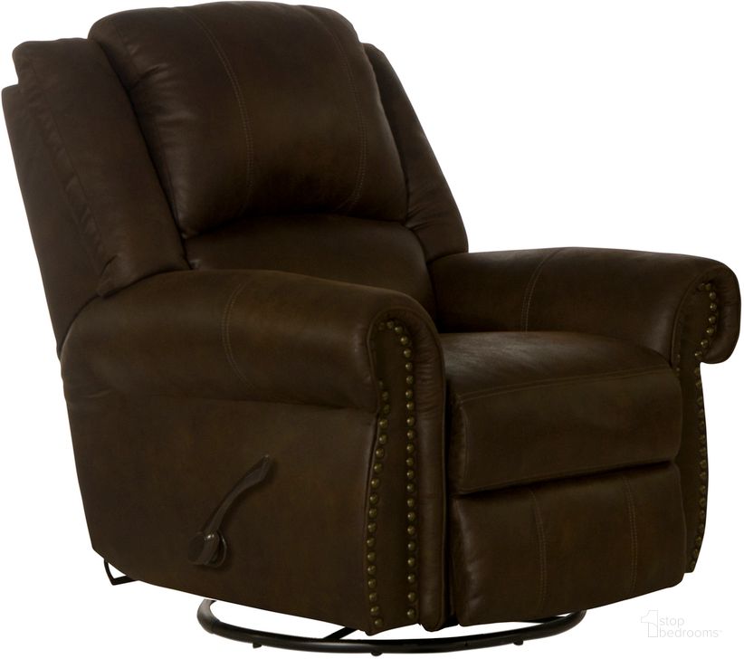 The appearance of Pickett Swivel Glider Recliner In Tobacco designed by Catnapper in the traditional interior design. This tobacco piece of furniture  was selected by 1StopBedrooms from Pickett Collection to add a touch of cosiness and style into your home. Sku: 31305117629127629. Material: Fabric. Product Type: Recliner. Image1