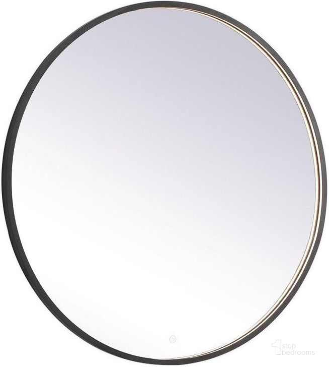 The appearance of Pier Black Led Mirror MRE6039BK designed by Elegant Lighting in the transitional interior design. This black piece of furniture  was selected by 1StopBedrooms from Pier Collection to add a touch of cosiness and style into your home. Sku: MRE6039BK. Material: Aluminum. Product Type: Mirror. Image1