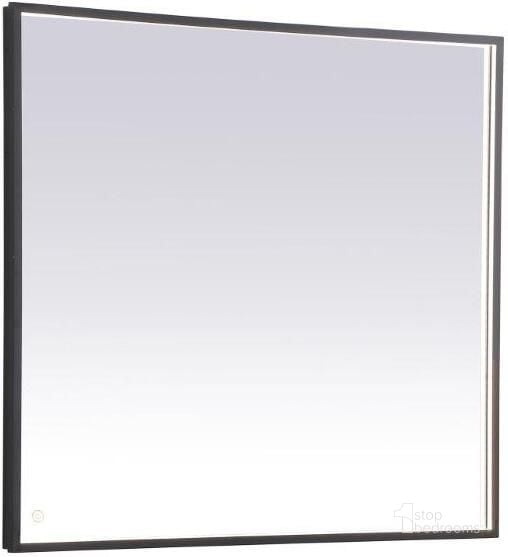 The appearance of Pier Black Led Mirror MRE63640BK designed by Elegant Lighting in the transitional interior design. This black piece of furniture  was selected by 1StopBedrooms from Pier Collection to add a touch of cosiness and style into your home. Sku: MRE63640BK. Material: Aluminum. Product Type: Mirror. Image1