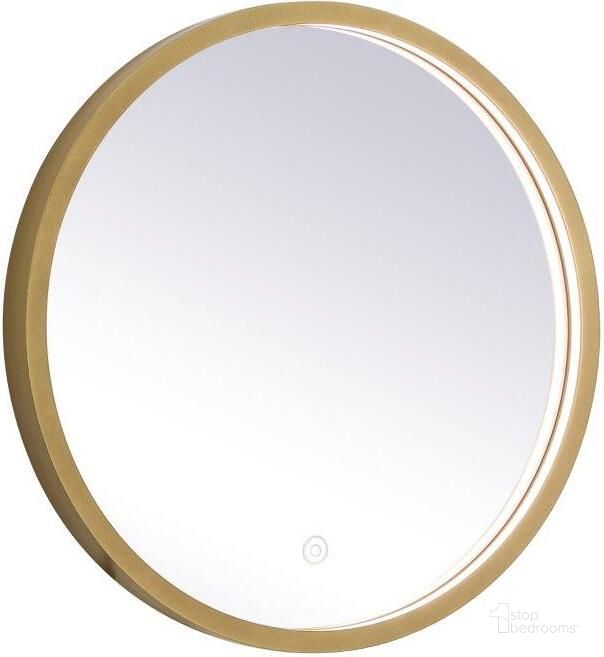 The appearance of Pier Brass Led Mirror MRE6018BR designed by Elegant Lighting in the transitional interior design. This brass piece of furniture  was selected by 1StopBedrooms from Pier Collection to add a touch of cosiness and style into your home. Sku: MRE6018BR. Material: Aluminum. Product Type: Mirror. Image1