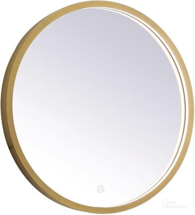 The appearance of Pier Brass Led Mirror MRE6021BR designed by Elegant Lighting in the transitional interior design. This brass piece of furniture  was selected by 1StopBedrooms from Pier Collection to add a touch of cosiness and style into your home. Sku: MRE6021BR. Material: Aluminum. Product Type: Mirror. Image1