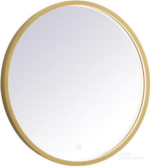 The appearance of Pier Brass Led Mirror MRE6024BR designed by Elegant Lighting in the transitional interior design. This brass piece of furniture  was selected by 1StopBedrooms from Pier Collection to add a touch of cosiness and style into your home. Sku: MRE6024BR. Material: Aluminum. Product Type: Mirror. Image1