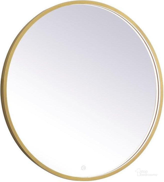 The appearance of Pier Brass Led Mirror MRE6032BR designed by Elegant Lighting in the transitional interior design. This brass piece of furniture  was selected by 1StopBedrooms from Pier Collection to add a touch of cosiness and style into your home. Sku: MRE6032BR. Material: Aluminum. Product Type: Mirror. Image1