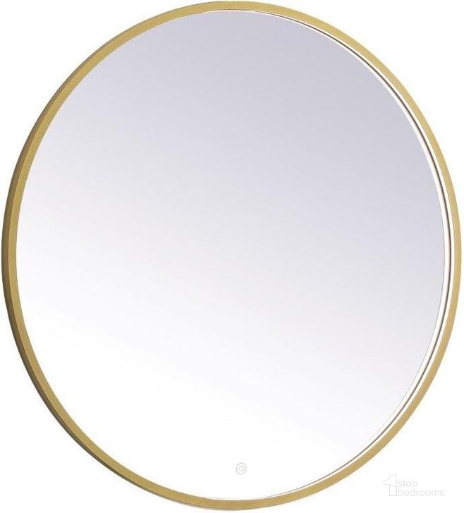 The appearance of Pier Brass Led Mirror MRE6036BR designed by Elegant Lighting in the transitional interior design. This brass piece of furniture  was selected by 1StopBedrooms from Pier Collection to add a touch of cosiness and style into your home. Sku: MRE6036BR. Material: Aluminum. Product Type: Mirror. Image1
