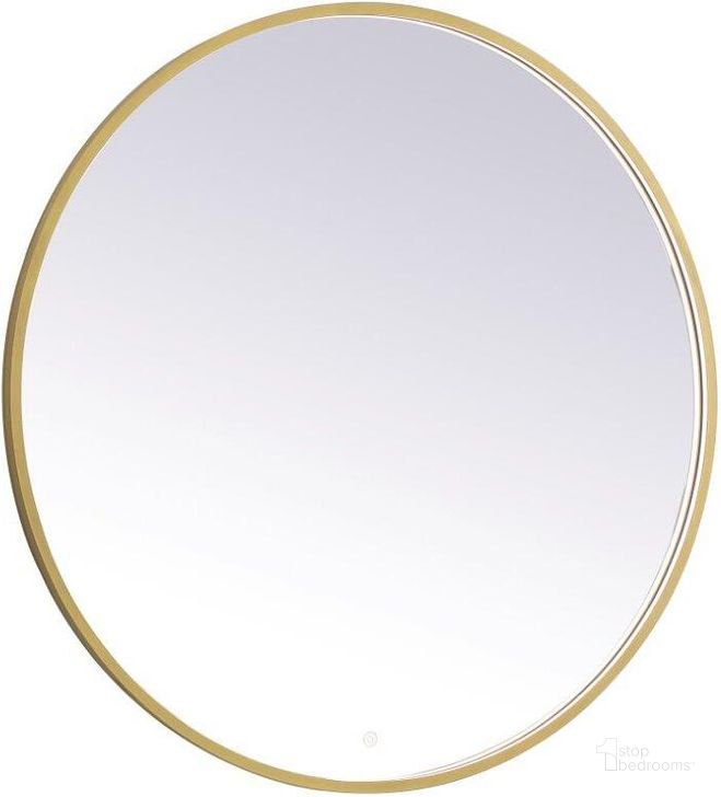 The appearance of Pier Brass Led Mirror MRE6042BR designed by Elegant Lighting in the transitional interior design. This brass piece of furniture  was selected by 1StopBedrooms from Pier Collection to add a touch of cosiness and style into your home. Sku: MRE6042BR. Material: Aluminum. Product Type: Mirror. Image1