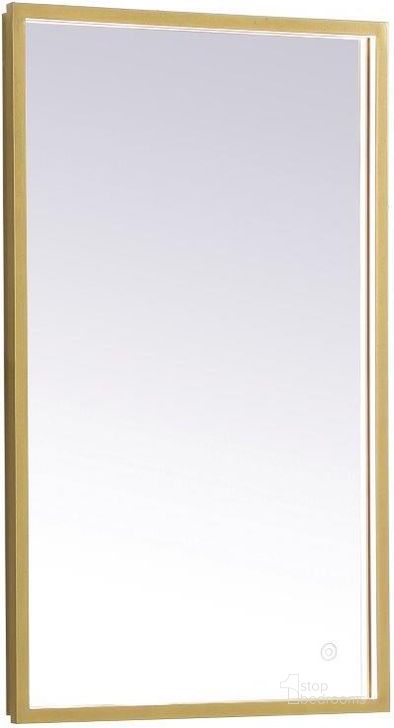 The appearance of Pier Brass Led Mirror MRE6045BR designed by Elegant Lighting in the transitional interior design. This brass piece of furniture  was selected by 1StopBedrooms from Pier Collection to add a touch of cosiness and style into your home. Sku: MRE6045BR. Material: Aluminum. Product Type: Mirror. Image1