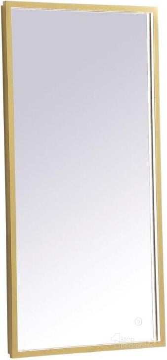 The appearance of Pier Brass Led Mirror MRE6048BR designed by Elegant Lighting in the transitional interior design. This brass piece of furniture  was selected by 1StopBedrooms from Pier Collection to add a touch of cosiness and style into your home. Sku: MRE6048BR. Material: Aluminum. Product Type: Mirror. Image1