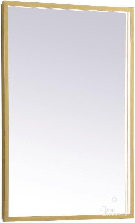 The appearance of Pier Brass Led Mirror MRE61830BR designed by Elegant Lighting in the transitional interior design. This brass piece of furniture  was selected by 1StopBedrooms from Pier Collection to add a touch of cosiness and style into your home. Sku: MRE61830BR. Material: Aluminum. Product Type: Mirror. Image1