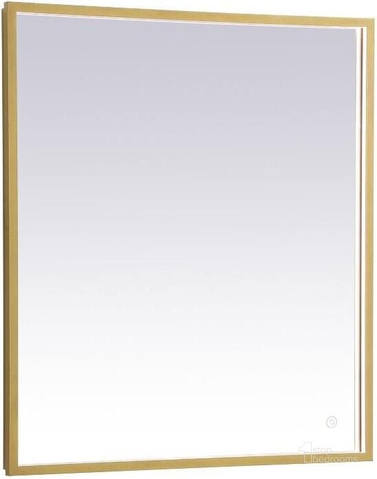 The appearance of Pier Brass Led Mirror MRE62436BR designed by Elegant Lighting in the transitional interior design. This brass piece of furniture  was selected by 1StopBedrooms from Pier Collection to add a touch of cosiness and style into your home. Sku: MRE62436BR. Material: Aluminum. Product Type: Mirror. Image1